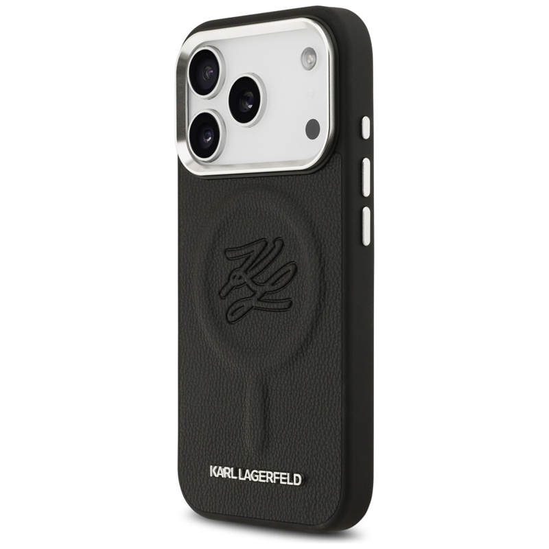 Karl Lagerfeld Initial & Metal Logo MagSafe - Etui iPhone 17 Pro (czarny)