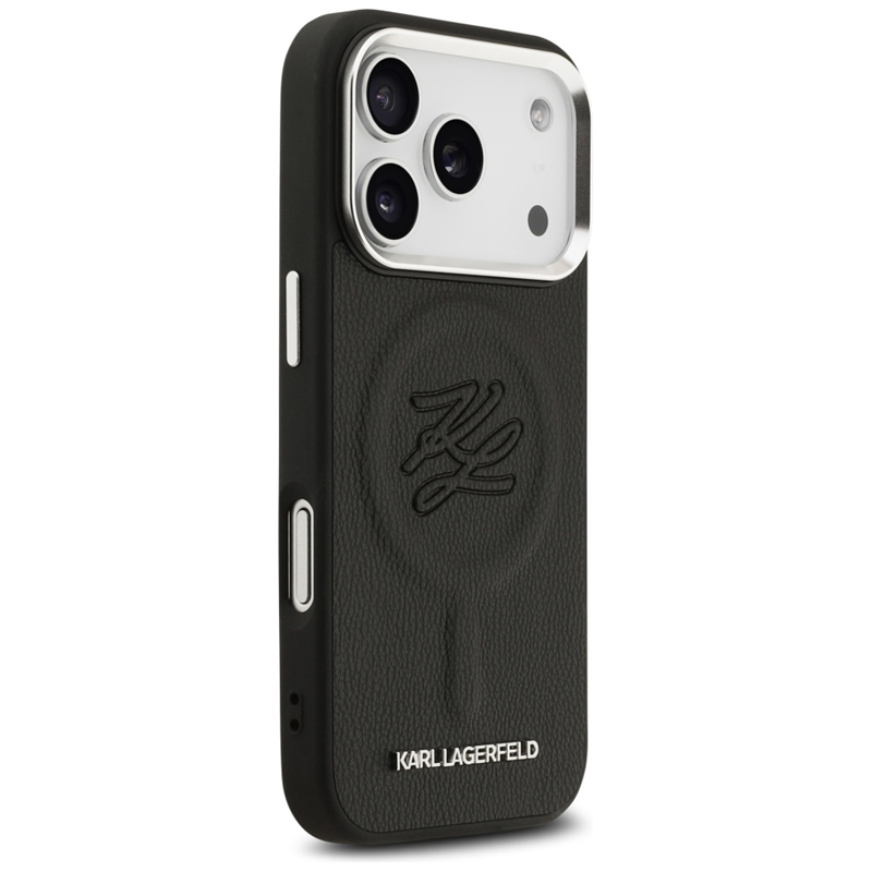Karl Lagerfeld Initial & Metal Logo MagSafe - Etui iPhone 17 Pro (czarny)