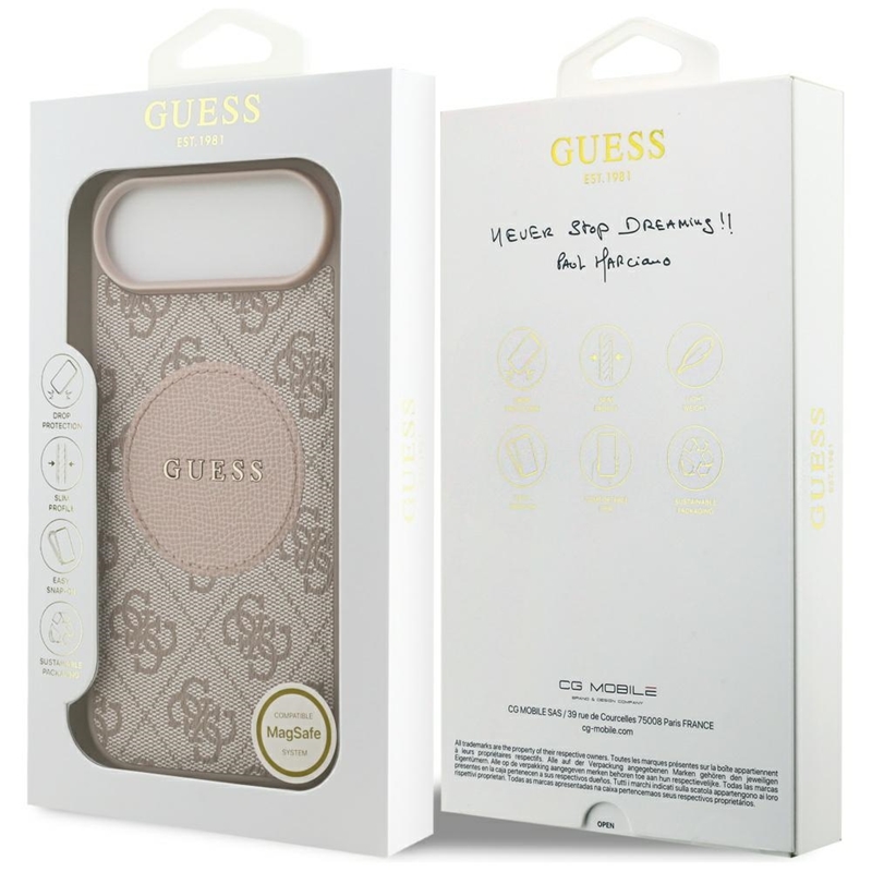 Guess 4G Circle Classic Logo MagSafe - Etui iPhone Air (różowy)
