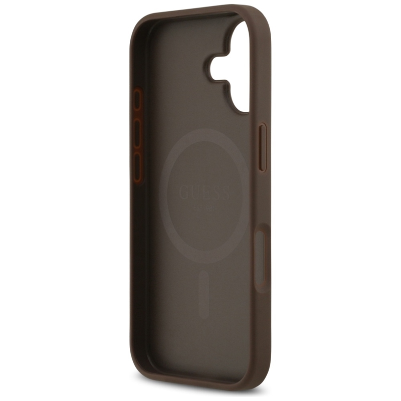 Guess 4G Circle Classic Logo MagSafe - Etui iPhone 17 (brązowy)