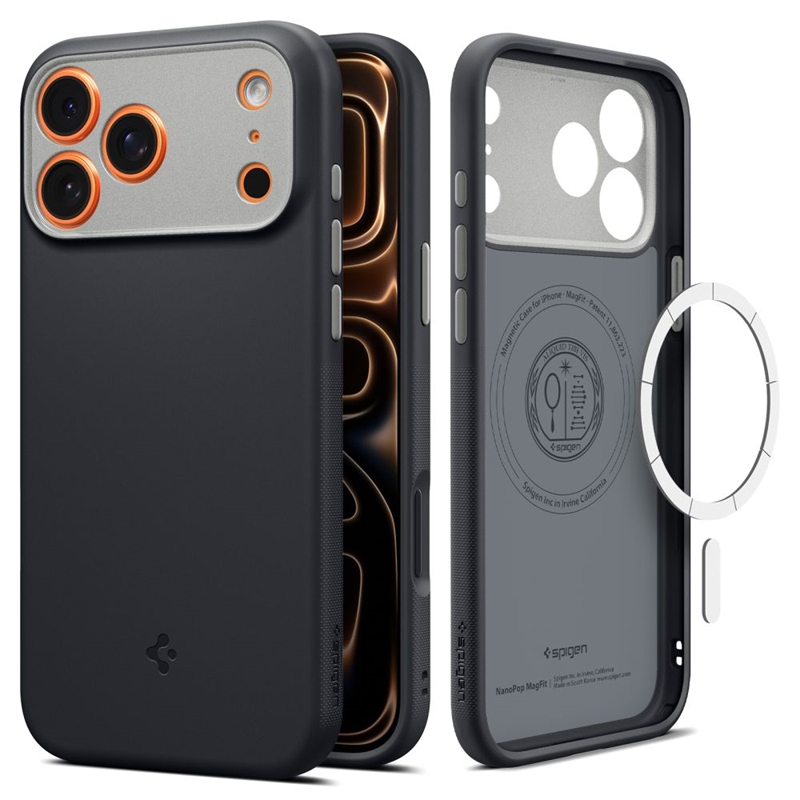 Spigen Nano Pop Mag MagSafe - Etui do iPhone 17 Pro Max (Black Sesame)