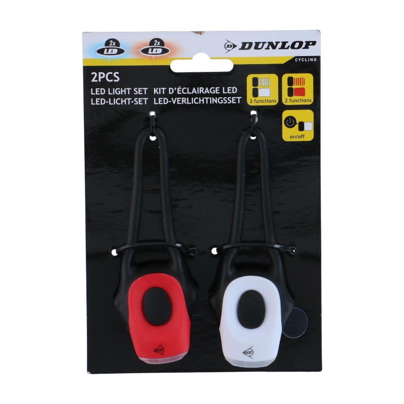 Dunlop - Zestaw silikonowych lampek rowerowych przednia i tylna LED