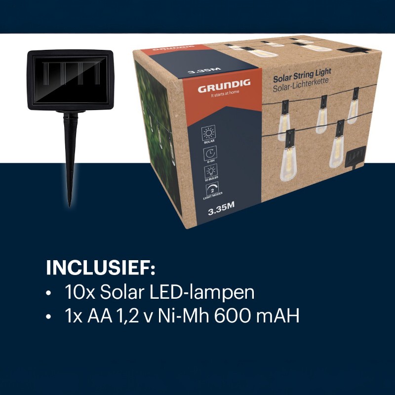 Grundig - Lampki ogrodowe solarne LED 3,35 m
