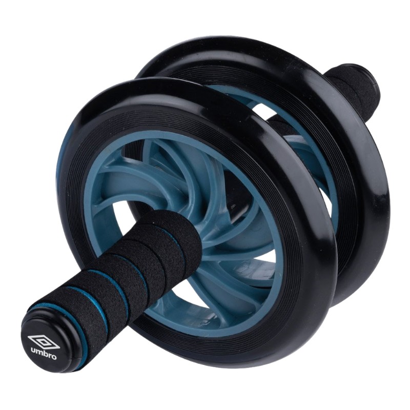 Umbro - Dwukołowy wałek do treningu mięśni brzucha z matą (Niebieski)