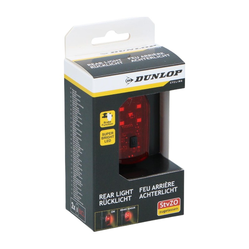 Dunlop - Lampka rowerowa tylna 5 LED z funkcją STOP K-Mark