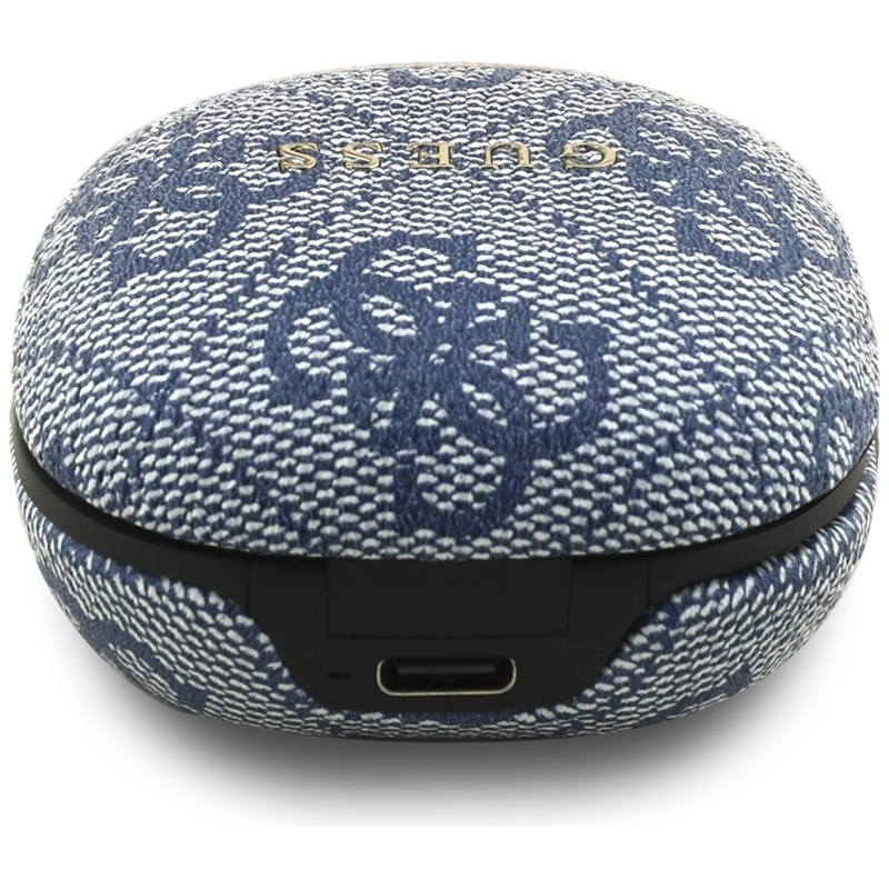 Guess 4G Classic Metal Logo - Słuchawki Bluetooth TWS ENC + etui ładujące (niebieski)