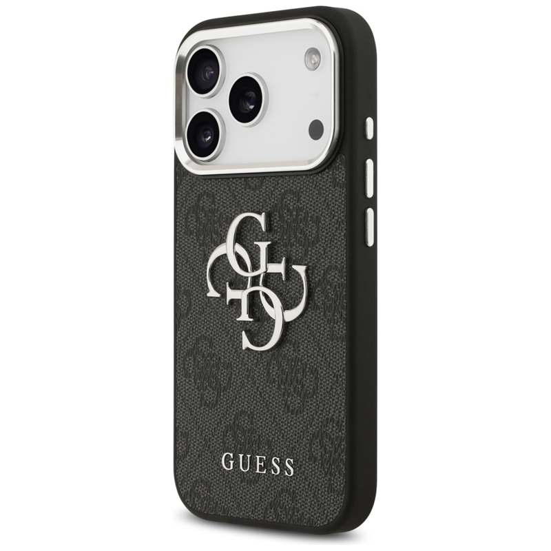 Guess 4G Big 4G Classic Logo - Etui iPhone 17 Pro (czarny / srebrny)