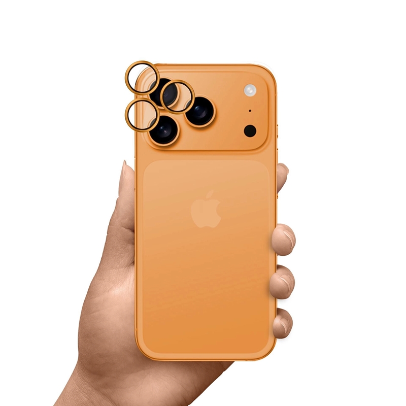 3mk HARDY Lens Protection Pro - Szkło na obiektyw aparatu iPhone 17 Pro / iPhone 17 Pro Max (Orange)