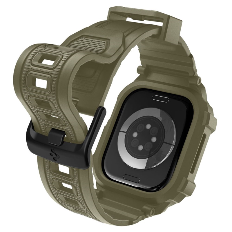 Spigen Rugged Armor Pro V2 – Pasek z obudową do Apple Watch 10 / 11 46 mm (Vintage Khaki)
