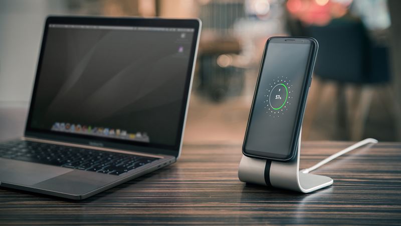 XVIDA (POWER 2) Wireless Charging Desk Stand - Ładowarka indukcyjna Qi 7.5W na biurko, aluminium (srebrny)