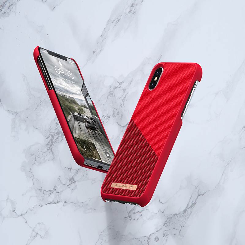 Nordic Elements Saeson Freja - Materiałowe etui iPhone Xs Max (Red)