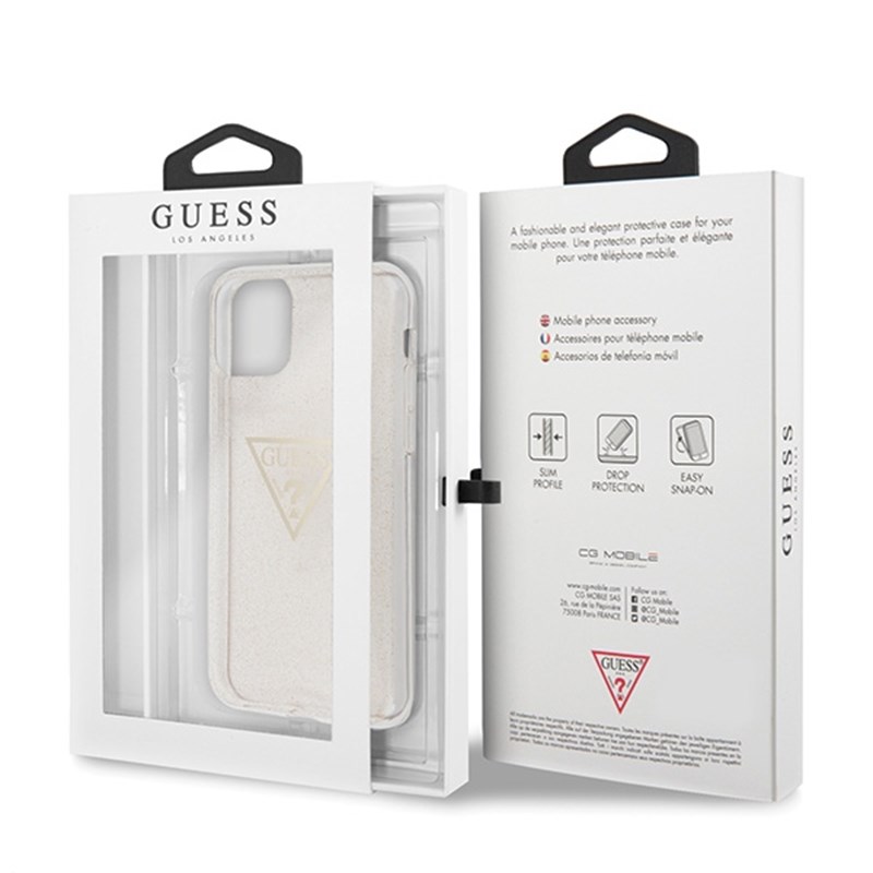 Guess Solid Glitter Triangle - Etui iPhone 11 Pro (Gold)