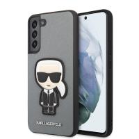 Karl Lagerfeld Saffiano Ikonik Patch - Etui Samsung Galaxy S22+ (srebrny)