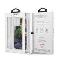 Guess Liquid Glitter Flower – Etui iPhone 13 mini (niebieski)