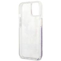 Guess Liquid Glitter Flower – Etui iPhone 13 mini (fioletowy)