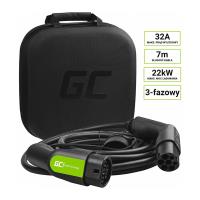 Green Cell - Kabel GC EV Type 2 22kW 7m do ładowania Tesla Model 3 / S / X, Leaf, ZOE, i3, ID.3, I-Pace, E-Tron, Taycan