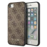 Guess 4G Metal Gold Logo – Etui iPhone SE 2022 / SE 2020 / 8 / 7 (brązowy)