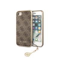 Guess 4G Charms Collection - Etui iPhone SE 2020 / 8 / 7 z zawieszką (brązowy)