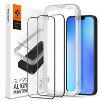 Spigen Alm Glass FC 2-Pack - Szkło hartowane do iPhone 14 / iPhone 13 / iPhone 13 Pro 2 szt (Czarna ramka)