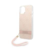 Guess 4G Print Cord - Etui ze smyczką iPhone 14 Plus (różowy)