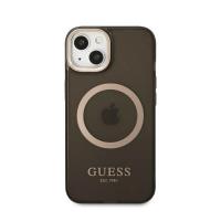 Guess Gold Outline Translucent MagSafe - Etui iPhone 13 (czarny)