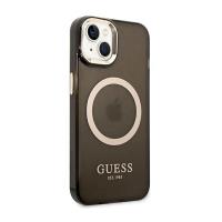 Guess Gold Outline Translucent MagSafe - Etui iPhone 14 (czarny)