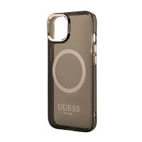 Guess Gold Outline Translucent MagSafe - Etui iPhone 14 (czarny)