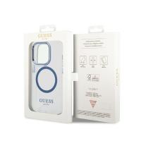 Guess Metal Outline Magsafe - Etui iPhone 14 Pro (przezroczysty / niebieski)