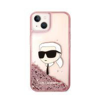 Karl Lagerfeld Liquid Glitter NFT Karl's Head - Etui iPhone 14 Plus (różowy)