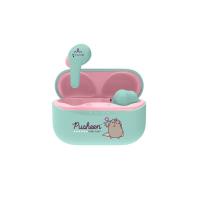 Pusheen - Bezprzewodowe słuchawki Bluetooth TWS z etui ładującym (zielony)