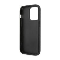 Guess Saffiano Metal Logo Stripes - Etui iPhone 14 Pro (czarny)