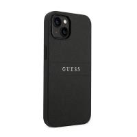 Guess Saffiano Metal Logo Stripes - Etui iPhone 14 Plus (czarny)