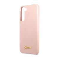 Guess Silicone Script Metal Logo - Etui Samsung Galaxy S23+ (różowy)