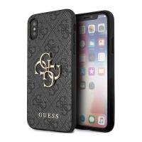 Guess 4G Big Metal Logo - Etui iPhone X (szary)