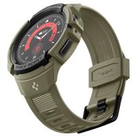 Spigen Rugged Armor Pro - Pasek + etui do Samsung Galaxy Watch 5 45 mm (Vintage Khaki)