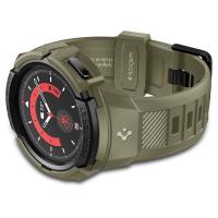 Spigen Rugged Armor Pro - Pasek + etui do Samsung Galaxy Watch 5 45 mm (Vintage Khaki)