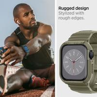 Spigen Rugged Armor Pro - Pasek z obudową do Apple Watch 44/45 mm (Vintage Khaki)