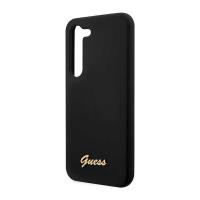 Guess Silicone Script Metal Logo - Etui Samsung Galaxy S23 (czarny)
