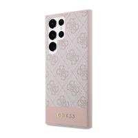 Guess 4G Bottom Stripe Metal Logo Collection - Etui Samsung Galaxy S23 Ultra (różowy)