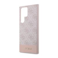Guess 4G Bottom Stripe Metal Logo Collection - Etui Samsung Galaxy S23 Ultra (różowy)
