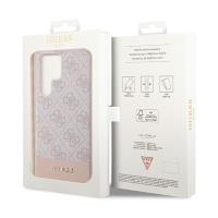 Guess 4G Bottom Stripe Metal Logo Collection - Etui Samsung Galaxy S23 Ultra (różowy)