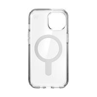 Speck Presidio Perfect-Clear ClickLock & MagSafe - Etui iPhone 16e / iPhone 15 / iPhone 14 / iPhone 13 (Clear / Chrome Finish / Serene Silver)