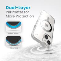 Speck Presidio Perfect-Clear ClickLock & MagSafe - Etui iPhone 16e / iPhone 15 / iPhone 14 / iPhone 13 (Clear / Chrome Finish / Serene Silver)