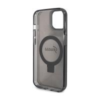 Guess Ring Stand Script Glitter MagSafe - Etui iPhone 15 Plus (czarny)