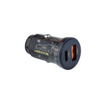 WEKOME WP-C41 Vanguard Series - Ładowarka samochodowa USB-C & USB-A Fast Charging 30W (Czarny / Przezroczysty)
