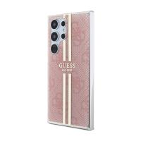 Guess IML 4G Gold Stripe - Etui Samsung Galaxy S24 Ultra (różowy)