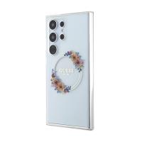 Guess IML Flowers Wreath MagSafe - Etui Samsung Galaxy S24 Ultra (przezroczysty)