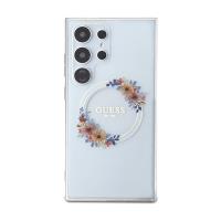 Guess IML Flowers Wreath MagSafe - Etui Samsung Galaxy S24 Ultra (przezroczysty)