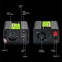 Green Cell - Przetwornica napięcia Inwerter DUO 12V/24V na 230V 300W/600W Modyfikowana sinusoida