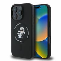 Karl Lagerfeld Silicone Karl & Choupette Ring MagSafe - Etui iPhone 16 Pro Max (czarny) Karl Lagerfeld Silicone Karl & Choupette Ring MagSafe - Etui iPhone 16 Pro Max (czarny)